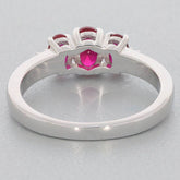 Sterling Silver Semi Mount Ring Setting Oval OV 6X4mm 3 Stones Topaz 18921R - Syzjewelry